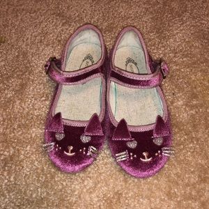NWOT! Little Girl Dark Pink Velvet Cat shoes